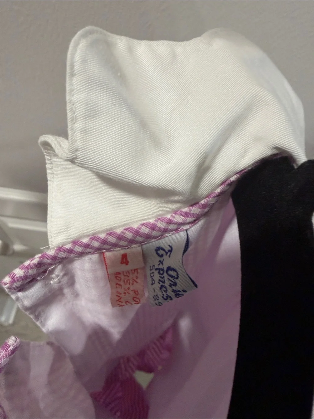 Orient Express Lavender Gingham Smocked Dress with White Collar Size 4